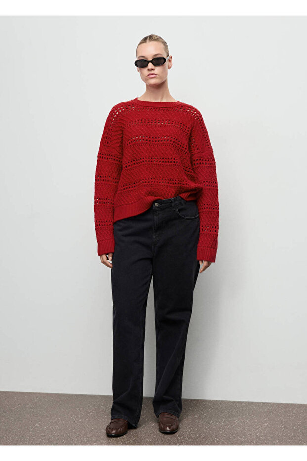 Durchbrochener Strickpullover - 8