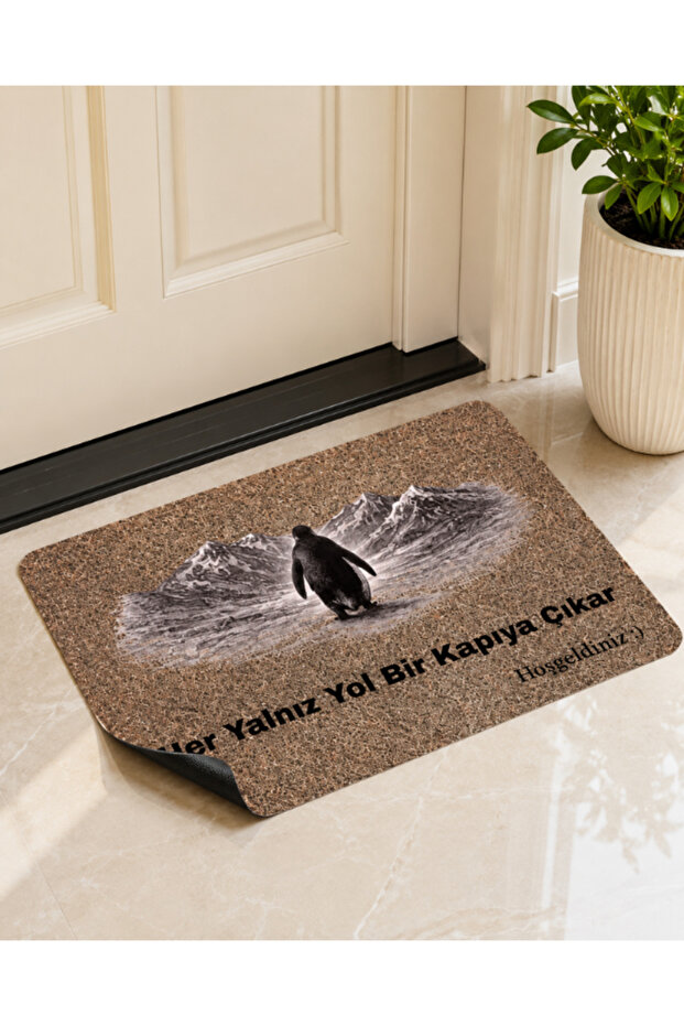 Famous Penguin Themed Door Mat Non-Slip Base 70X45 Digital Printed Doormat