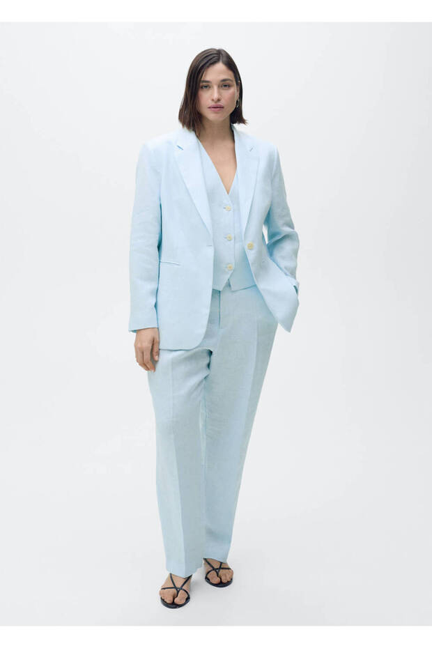 Keten blazer ceket - 8