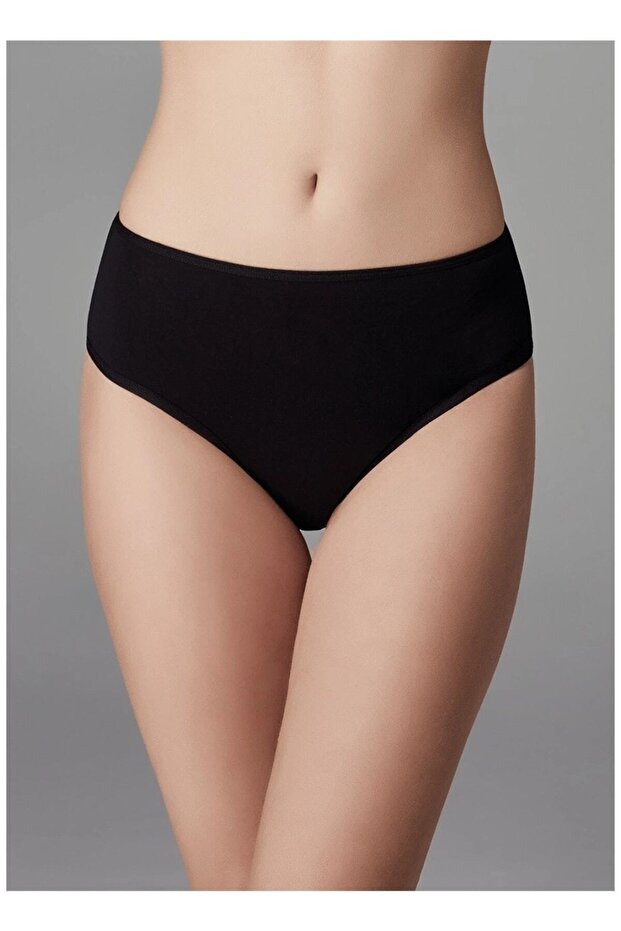 High Waist Women's Bikini Panties 4-Pack-Black-L