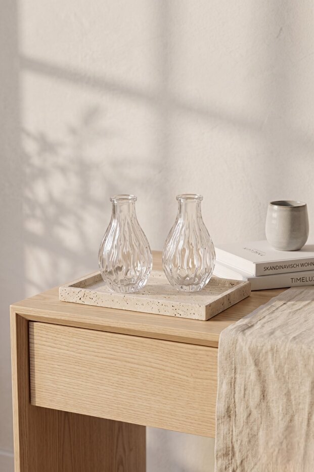 Set de 2 mini vaze decorative transparente - 8