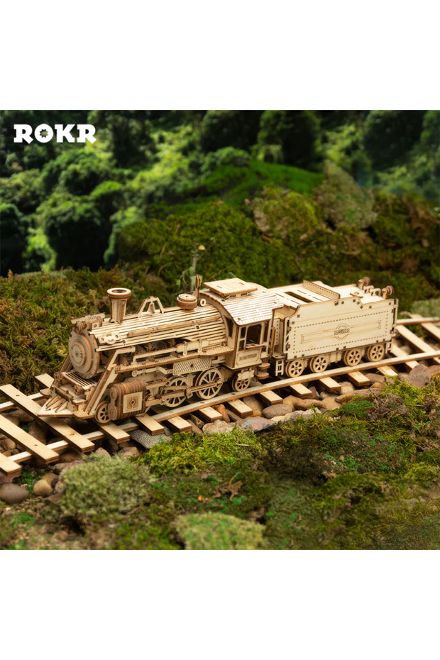 MC501 Lokomotif Tren (Prime Steam Express) DIY Minyatür Maket Model Seti Ahşap 3D Wooden Puzzle - 2
