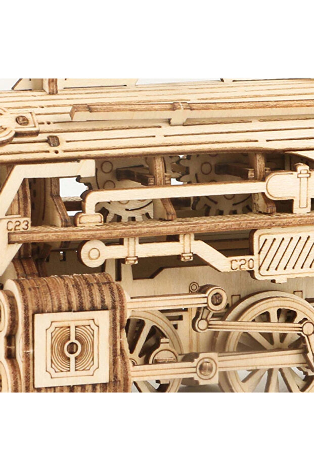 MC501 Lokomotif Tren (Prime Steam Express) DIY Minyatür Maket Model Seti Ahşap 3D Wooden Puzzle - 7