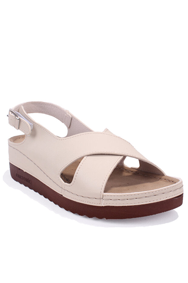 Dza37-3031 Beige Daily Orthopedic Women's Sandals