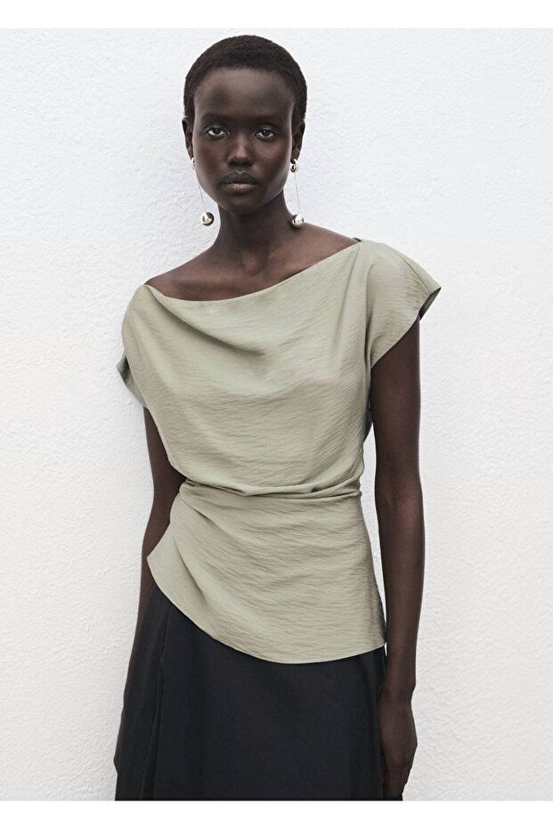 Modal Asymmetric Collar Blouse