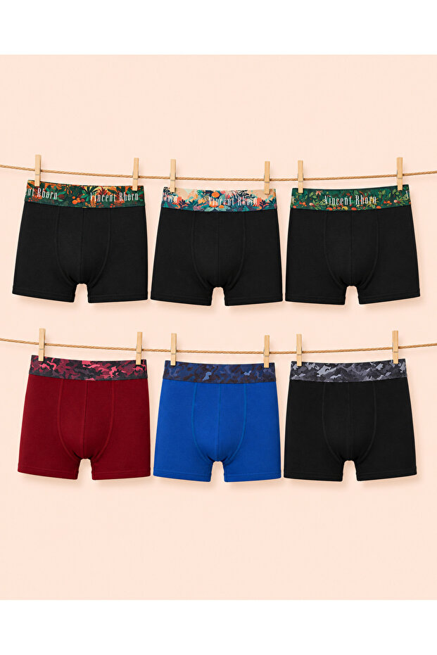 Men's Cotton Flexible 6 Pack Boxers Tropicverse & Camouflage