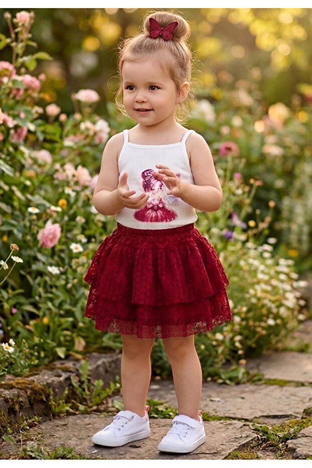 Girl's Princess Tutu Skirt and Strap Bodysuit Summer 2-Piece Set