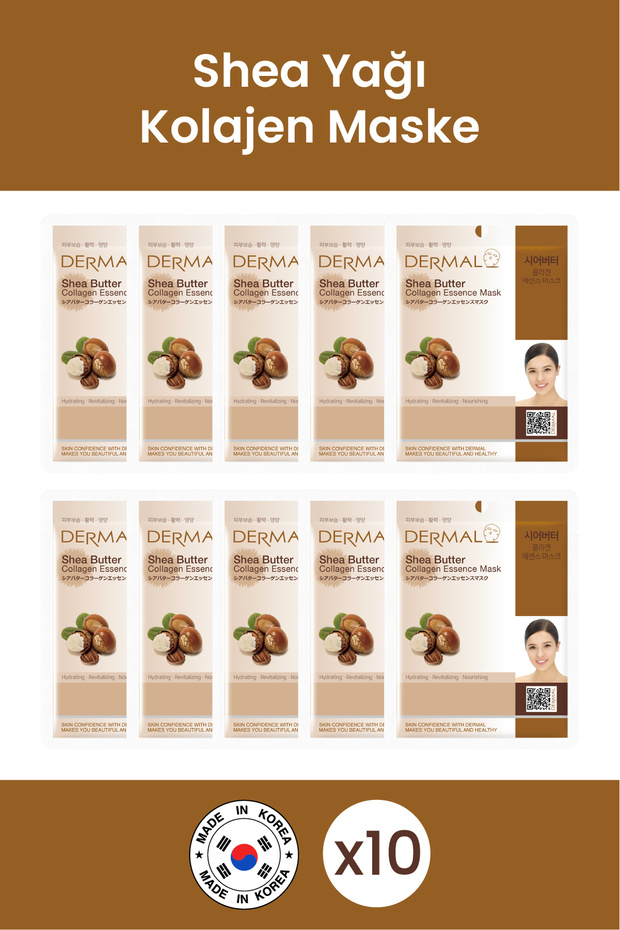 Moisturizing, Revitalizing, Nourishing Shea Butter Collagen Mask X10 Pieces