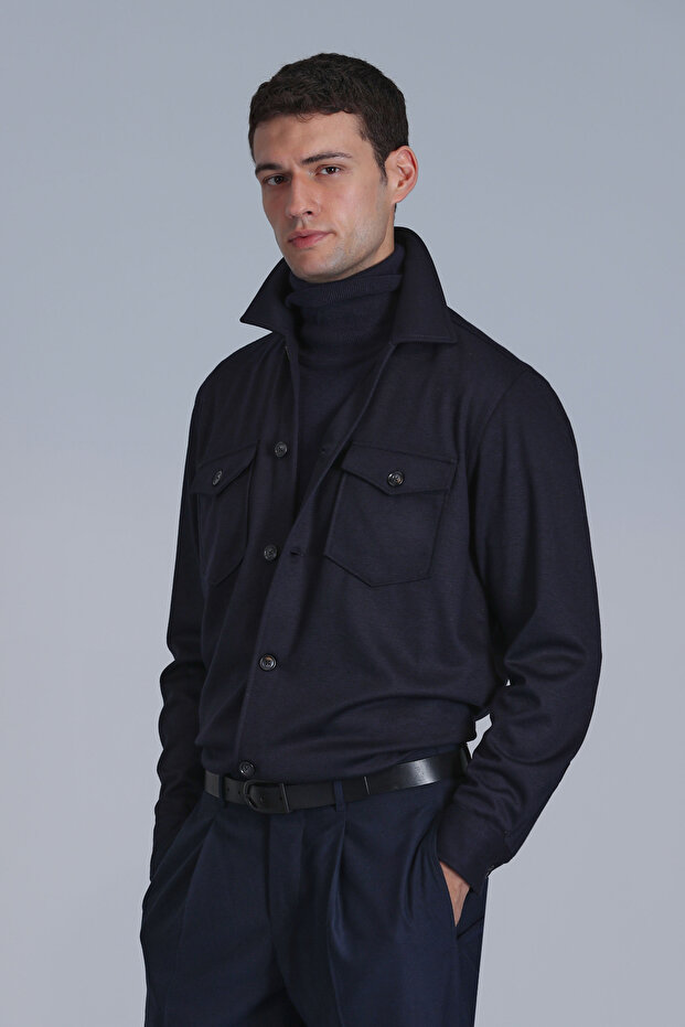 Cameron Erkek Basic Gömlek Slim Fit Lacivert - 5