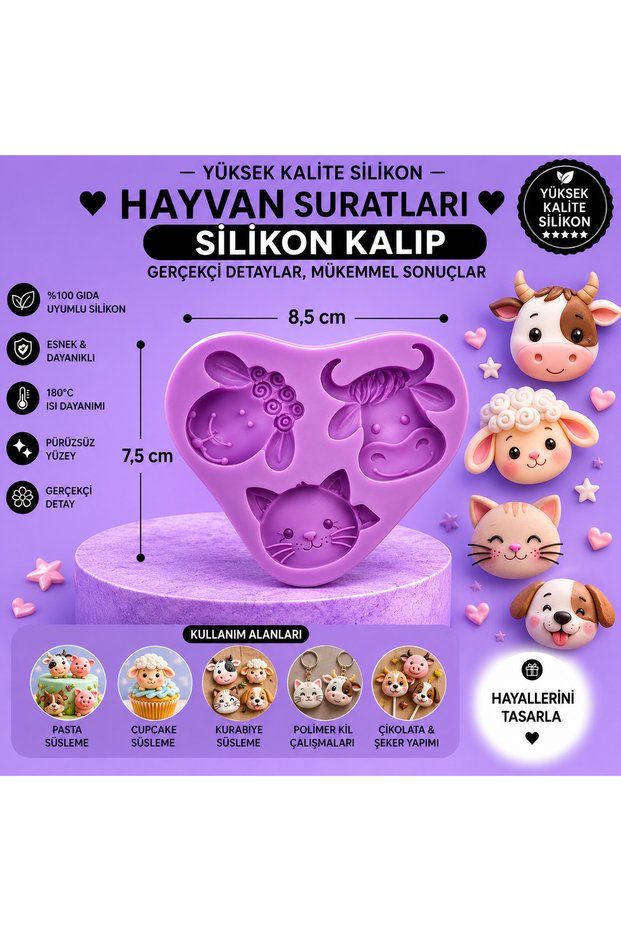 Silikon Kalıp Hayvan Suratları