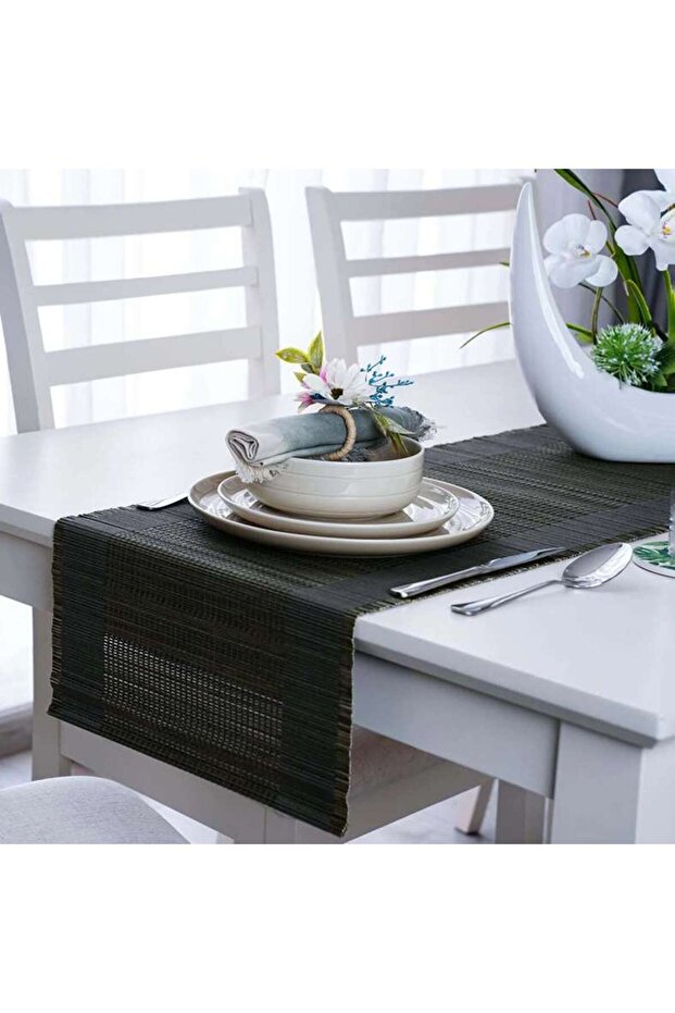 Serenity Bamboo Table Runner Black 33x120cm