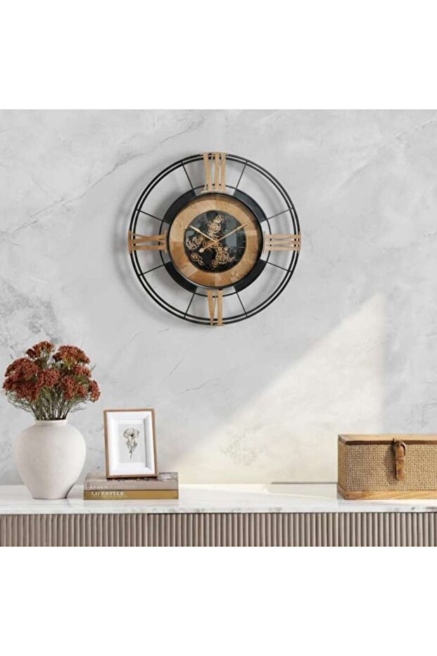 Gebson Gear Wall Clock Dia 140cm - Brown