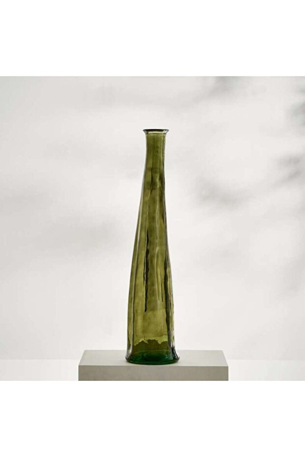 Everest Recycled Glass Vase 23x80cm - Green