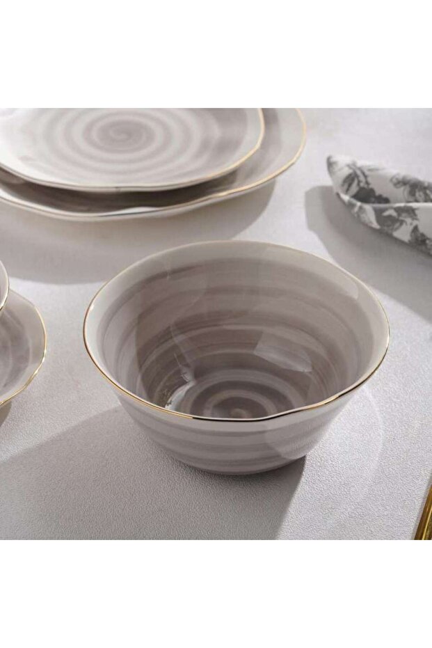 Color Whirl Porcelain Cereal Bowl Dia16cm -grey