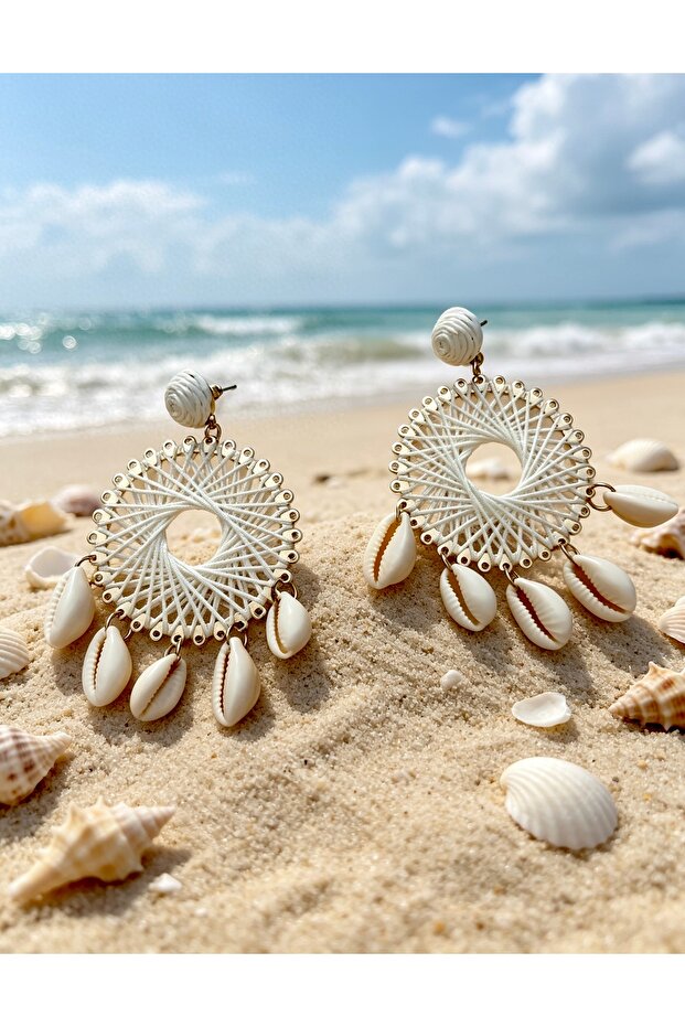 White Mandala Earrings