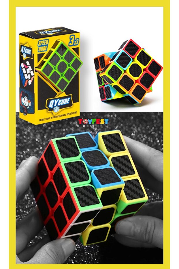 3X3 ألياف الكربون QY سرعة الذكاء مكعب الذكاء مكعب