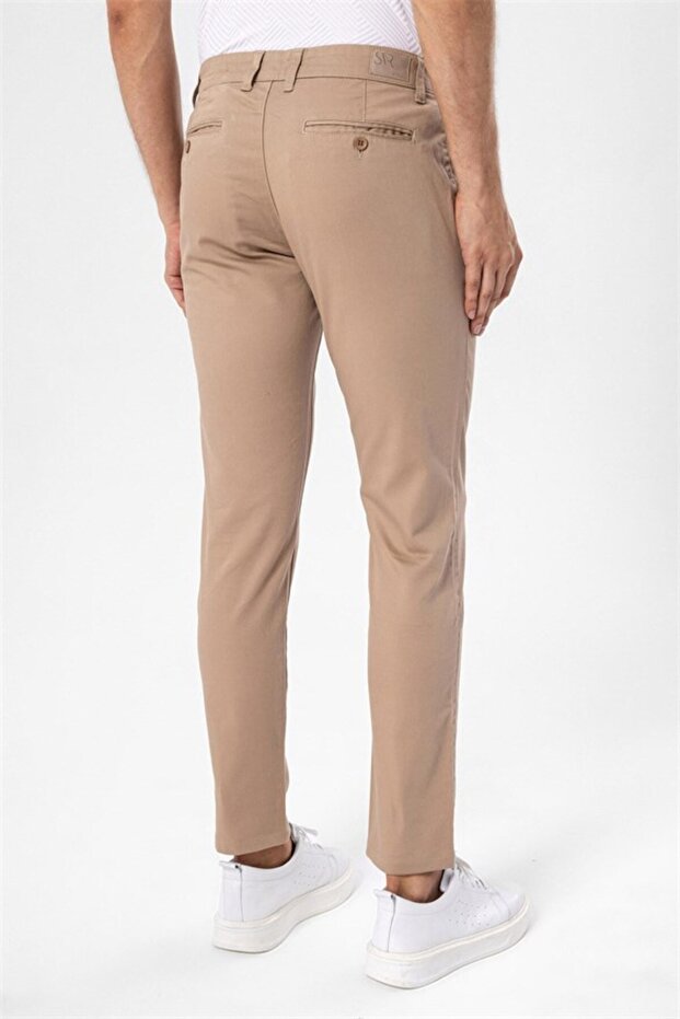 Bej Slim Armürlü Pantolon - 6