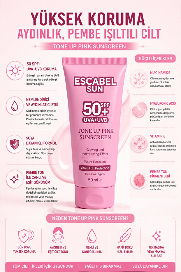 واقي الشمس الوردي 50 SPF ML 50 SPF - 3