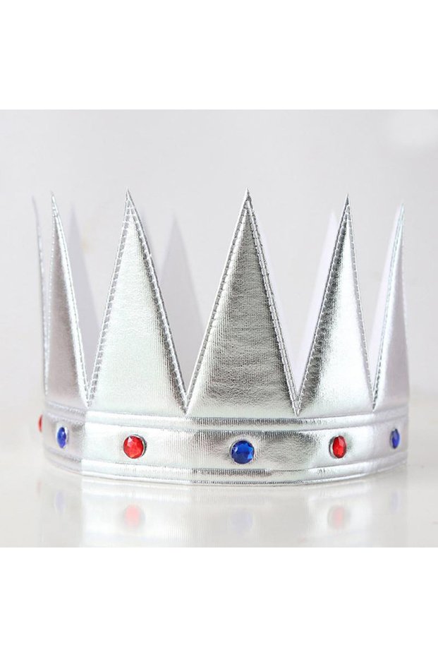 Silver Color Eva Soft King Royal Crown Compatible with Adult and Child 55 cm