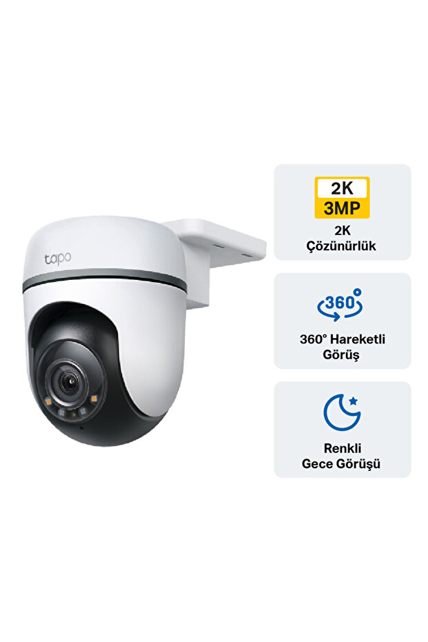 Tapo TC41 2K Dış Mekan Yatay/Dikey 512GB Hafıza Destekli Wi-Fi Güvenlik Kamerası - 1