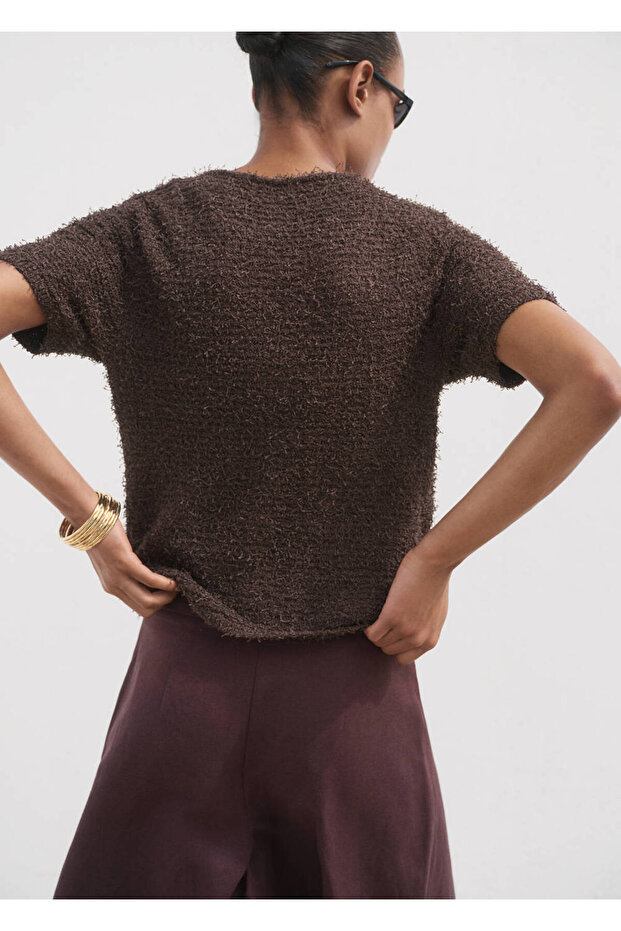 Kurzärmelige Bouclé-Jacke - 4