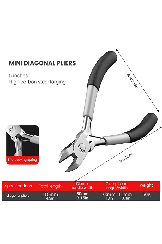 Diagonal 2246 AIRAJ Mini Cutting Pliers Multi-Function Electrical Wire Cable Cutters Tools Stainles