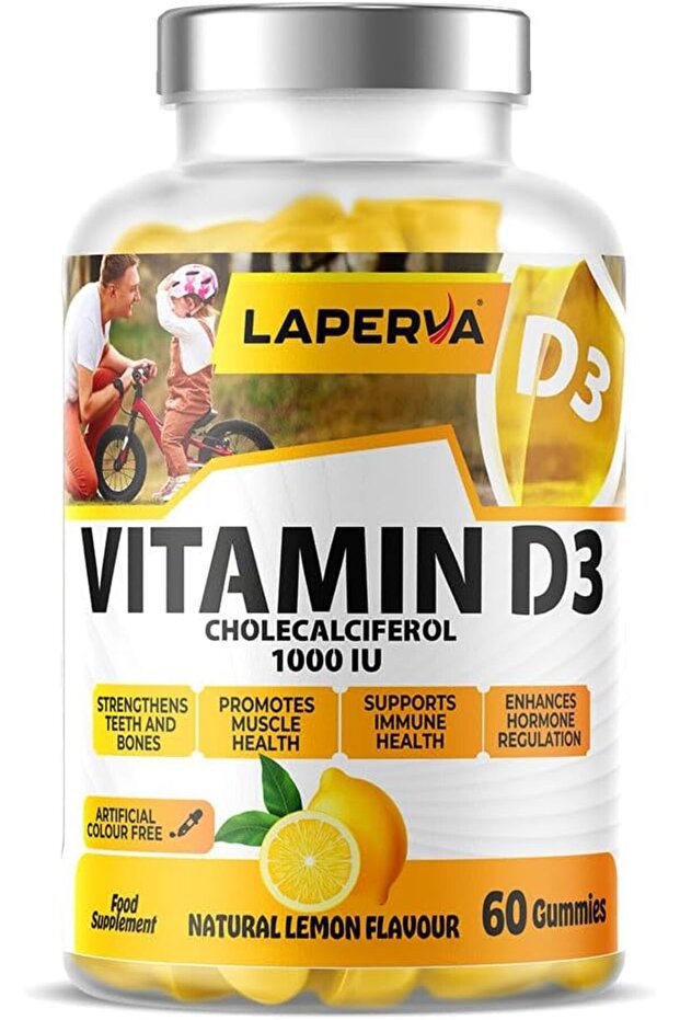 Vitamin D3 Gummies 1000 IU Immune & Bone Support Joint Health Plant-Based Formula For Kids 6–17 & Adults 60 Vegan Gummies