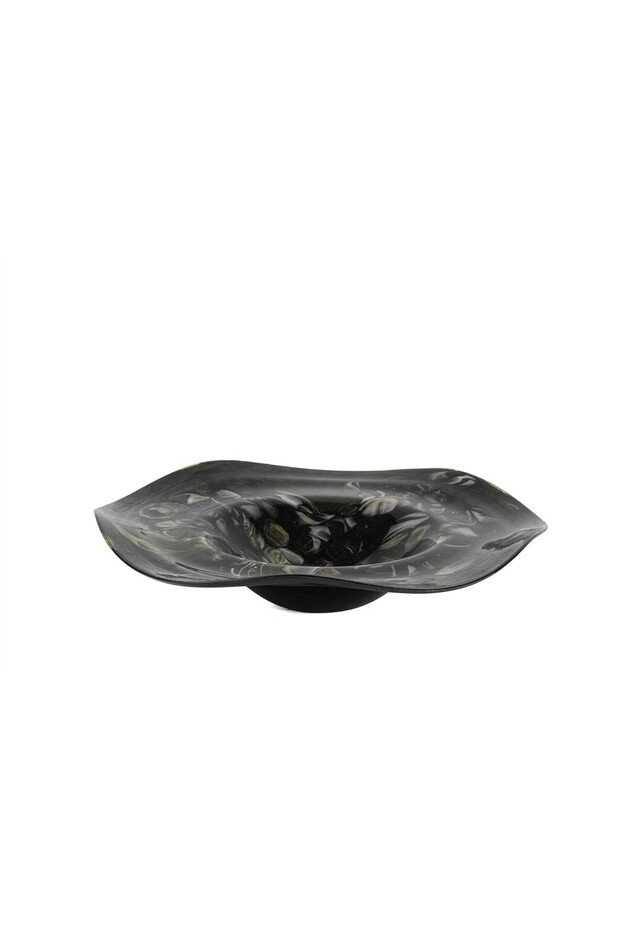 طبق زخرفي أخضر لامع 35x8 سم