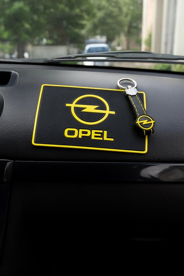 Opl Logo Car Interior Anti-Slip Pad and Keychain Set