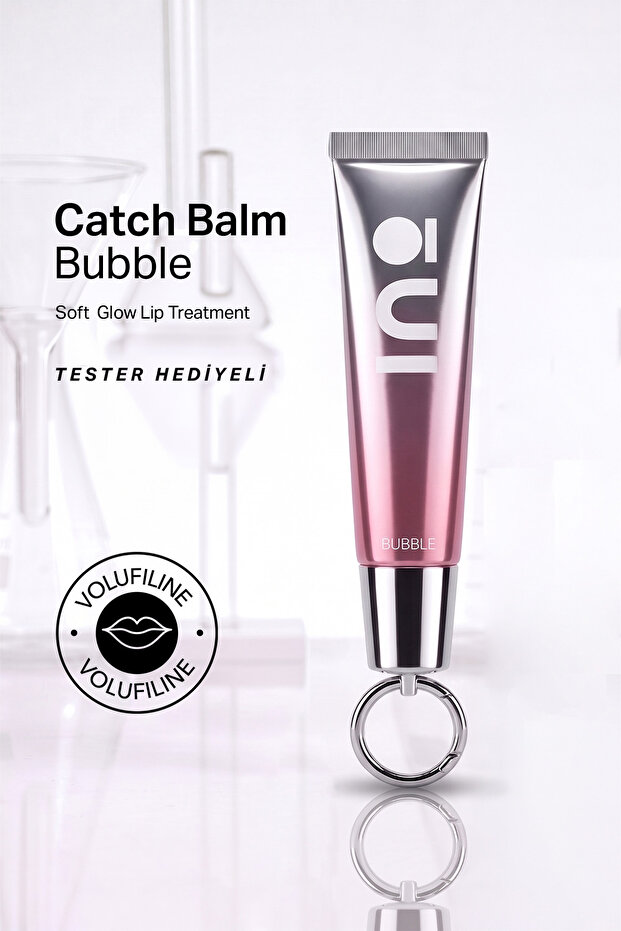 Bubble - Lip Balm Gloss with Keychain – Volufiline, Marine Collagen, Peptide Complex | 15 ml
