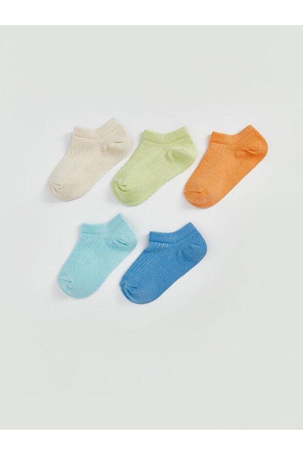 Basic Baby Boy Booties Socks 5-Piece (S5)