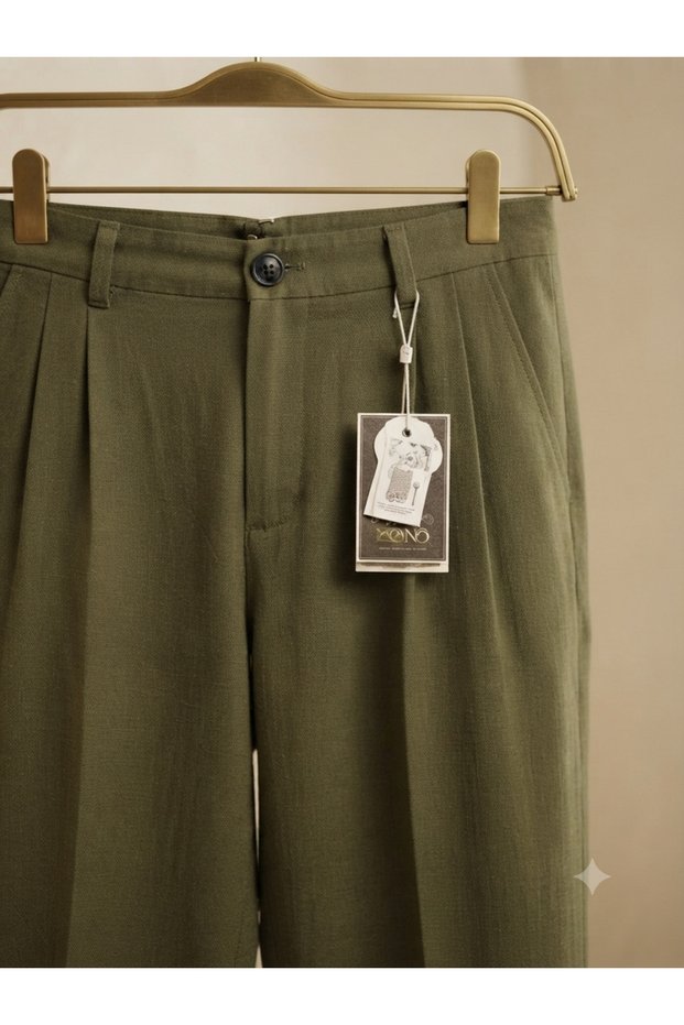 Atk Clothing | Ham Linen Loose Fit Regular Fit Men's Trousers | High Waist Comfortable Fit Spring Season