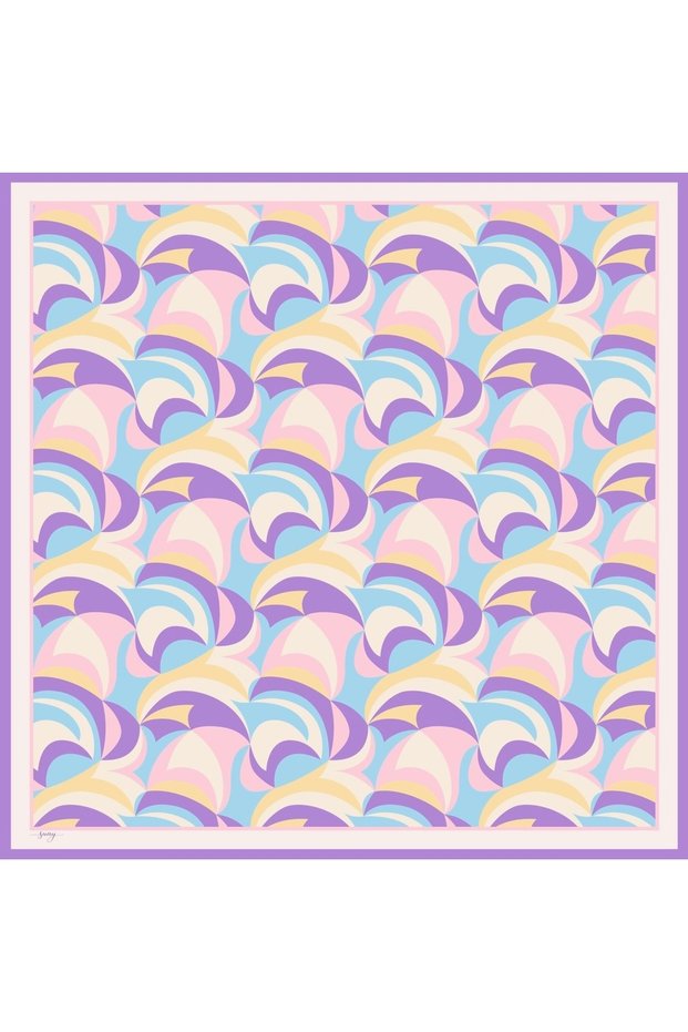 Melodi Lilac Dream 16 Momme 100% Twill Silk Scarf 90X90