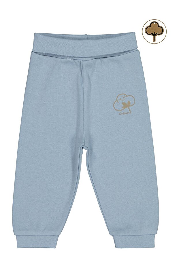 Organic Cotton 1-12 Months Single Bottom Baby Clothes Without Booties - Blue