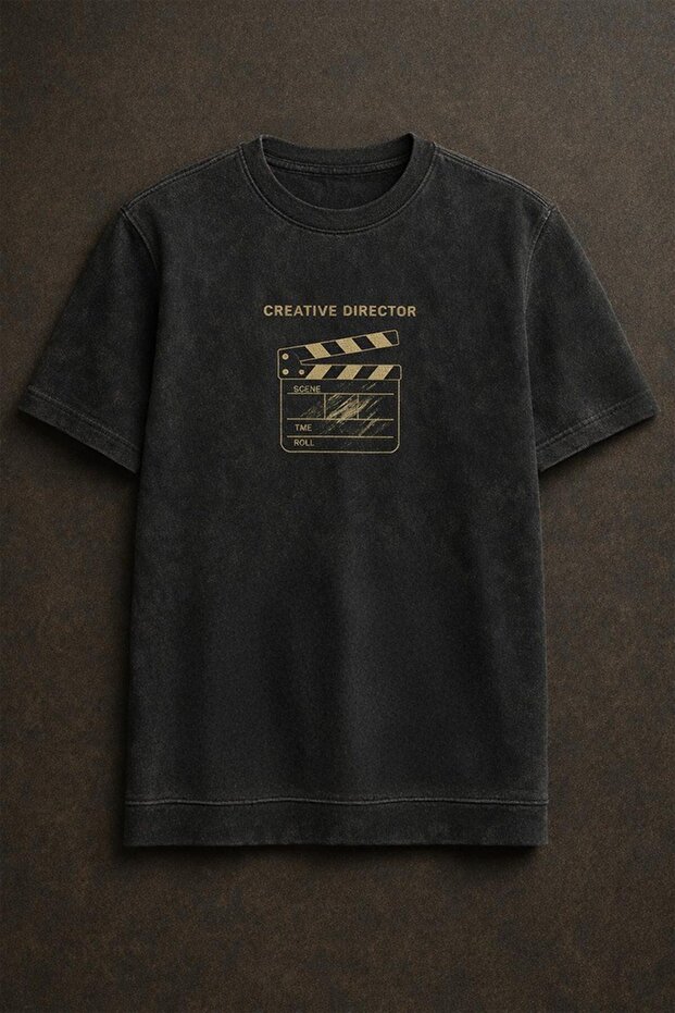 Creative Director Printed Unisex Washed Retro T-Shirt