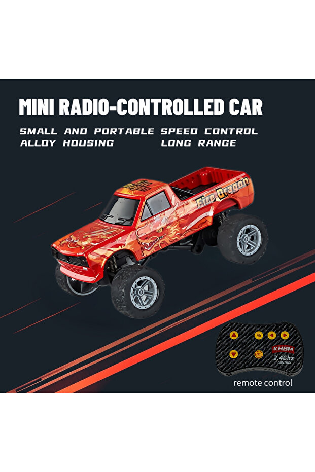 HB10 Red New RC Car MINI Alloy 1/64 Remote Control Car Convenient to Carry 60 Minutes of Work Time C