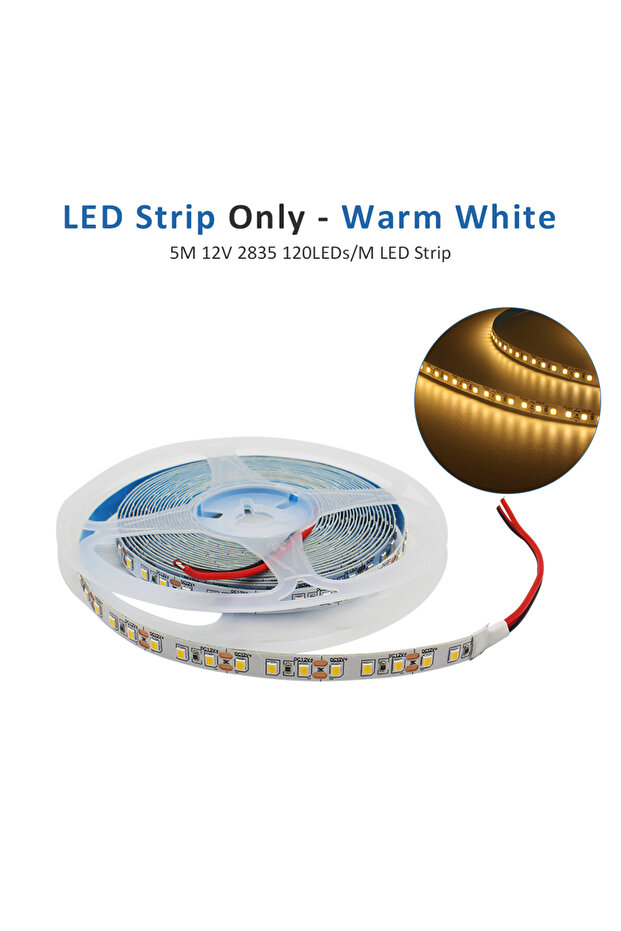 5M WW شريط فقط مستشعر حركة PIR وحدة تحكم إضاءة الدرج 12V شريط LED 2835 أبيض دافئ 32 درجة