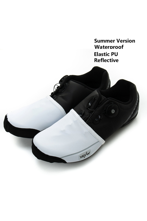 YAS2307 white YKYKBIKE Winter Warmer Bicycle Toe Covers Bike Shoes Covers Rainproof Windproof Cycli
