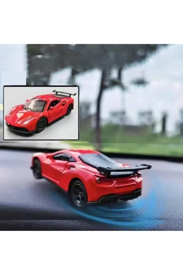 Red Sports Car Drift Alloy Gyroscope Center Console Ornaments Auto Turning Racing Model Dashboard Ro
