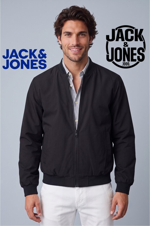 سترة رجالية سوداء من Jprccbane Bomber Jacket Sn Ceket Mont-Black
