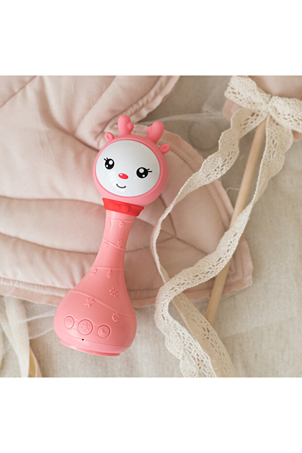 Pink Baby Music Teether Rattle Toy for Child 0-24 Education Mobile Kids Bed Bell Newborn Stroller Cr
