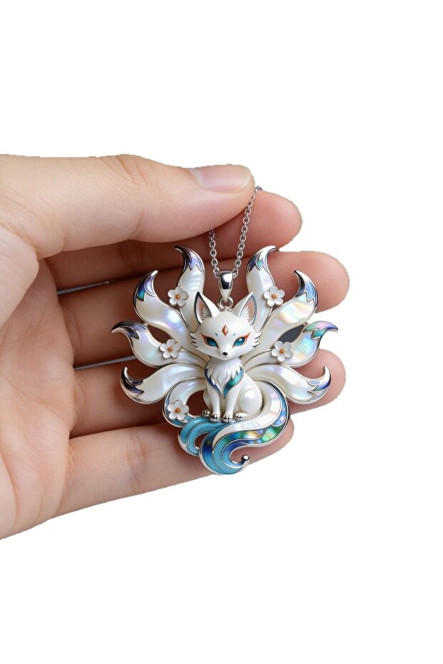 Fox necklace Nine-tailed Fox Enamel Pendant: Cute & Aesthetic Blending Modern Trends with Chinese S