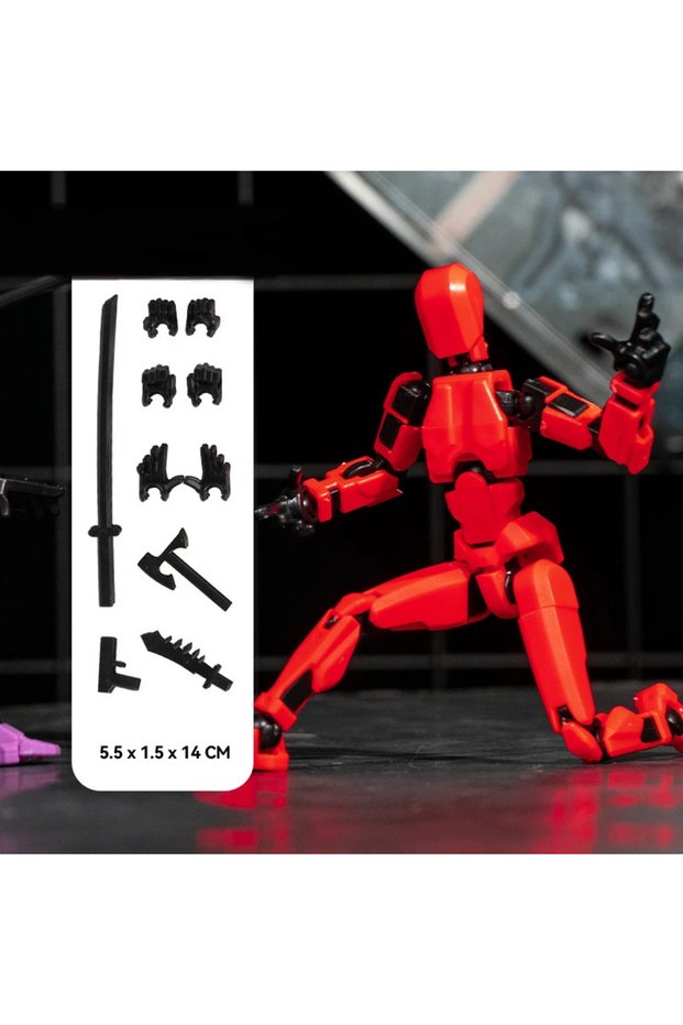 14cm Red T13 Action Figure Titan 13 Action Figure Dummy Lucky 13 Action Figure 3D Printed Multi-Join