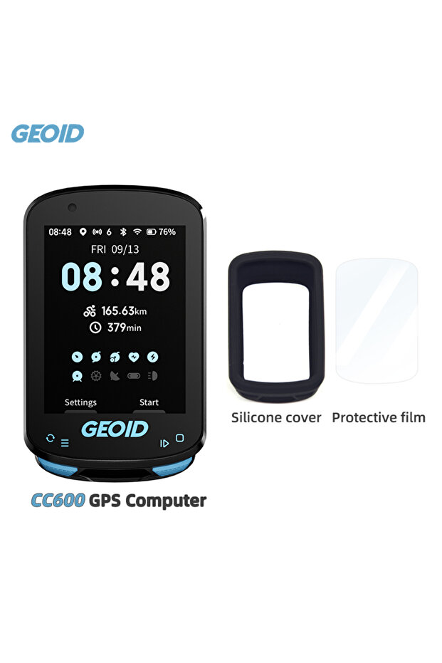 حافظة CC600 Geoid CC600 كمبيوتر دراجة بشاشة ملونة ونظام ملاحة ذكي ونظام تحديد المواقع العالمي (GPS) وعداد سرعة لاسلكي للدراجات