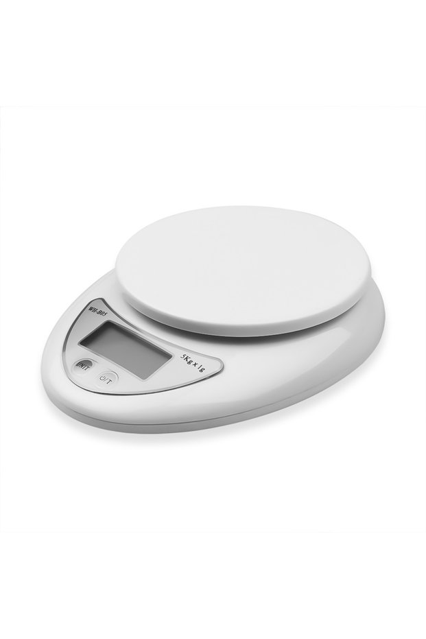 WHITE 5kg/1g LED Electronic Scales Food Coffee Balance Measuring Weight Portable Digital B