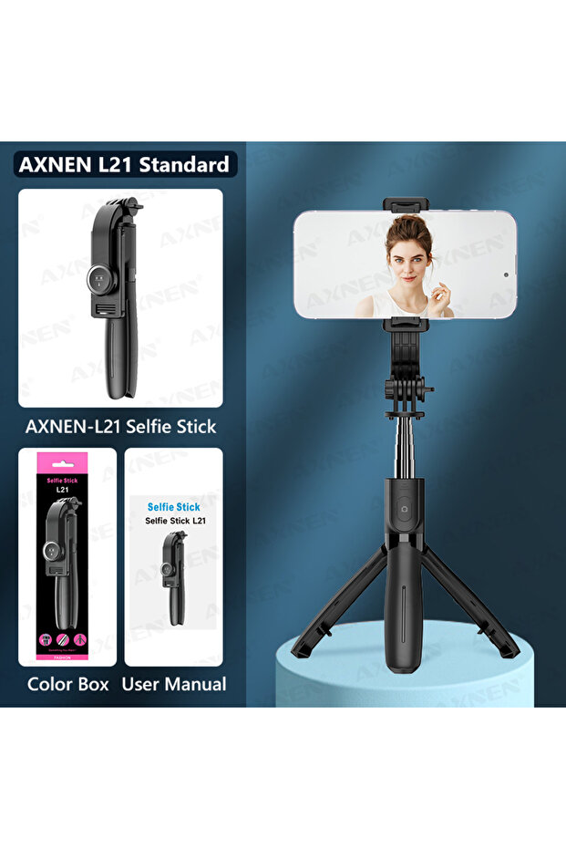 Selfie stick Tripod AXNEN L21 Phone Selfie Stick Cellphone Tripod with Extension Rod Bluetooth Remot