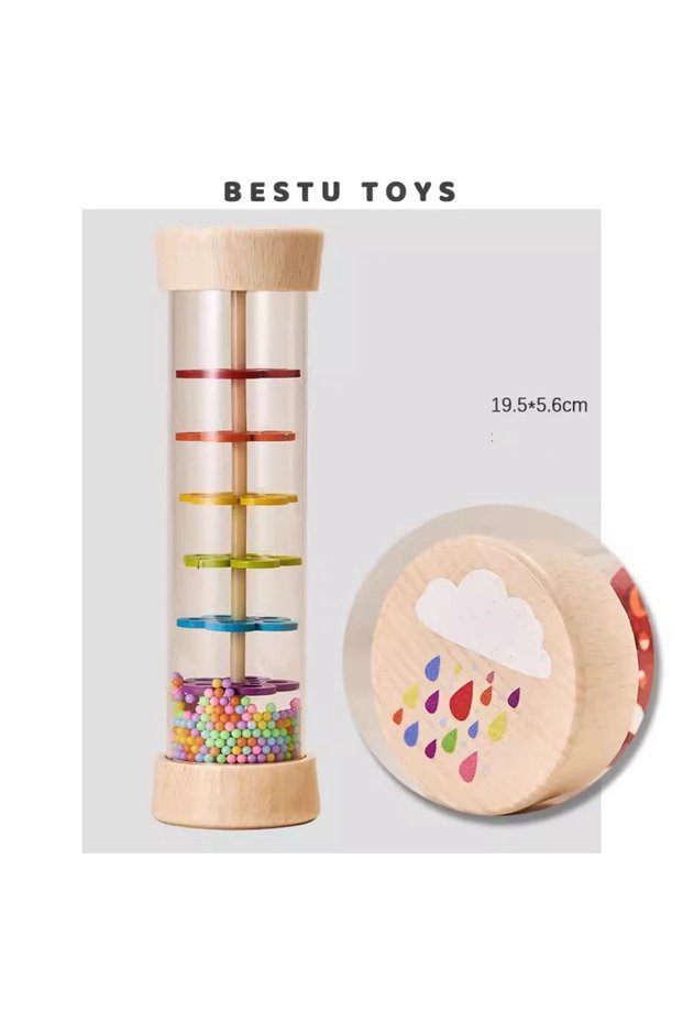 large size Baby Wooden Rain Sound Pipe Simulation Rain Sound Wooden Toy Gift Hourglass Fun Music Sha