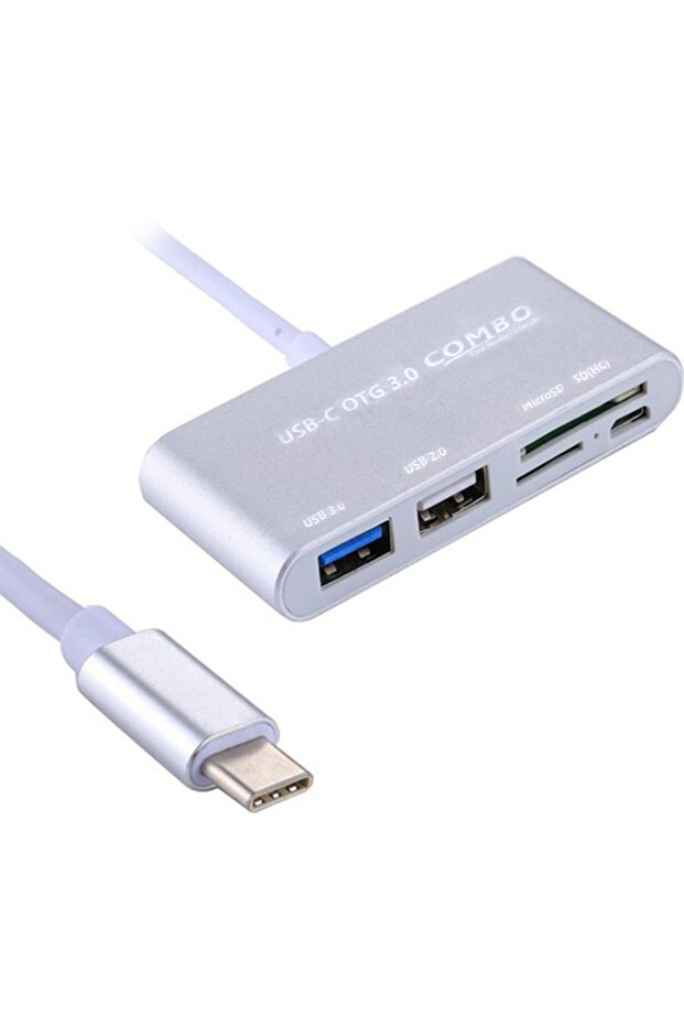 USB Type-C Otg Combo USB 3.0 Hub + قارئ بطاقات