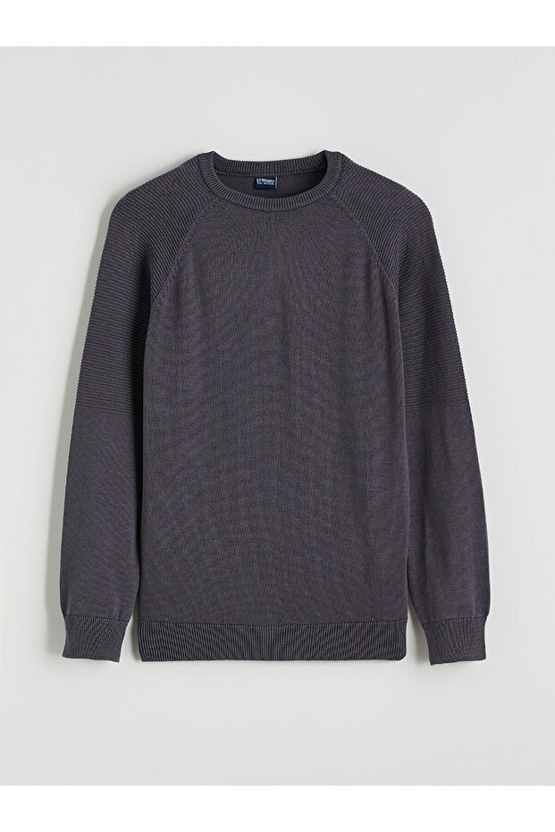 Two Mt Shop Quality Lcw Kids Anthracite Oval Collar Boys' Knitwear Sweater