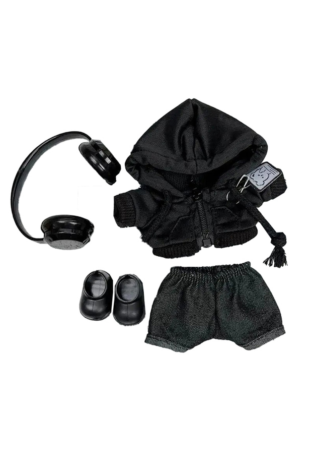 B-4pcs For Labubu Cloth Big Into Energy Series Casual Hoodie Grey And Black Suit Fashion Sweatshirt